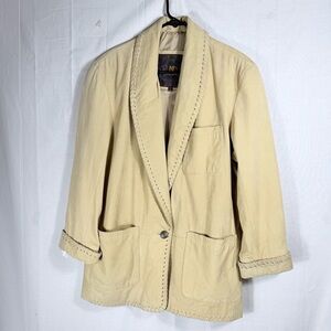 LNR Vintage Leather Jacket Womens Size‎ M Butter Soft Tan 80’s 90’s